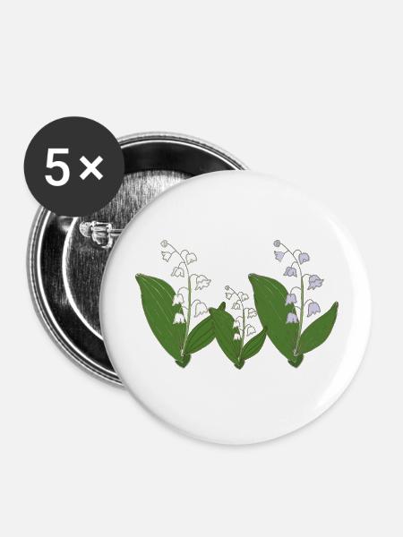 maigloeckchen dreierpack - Buttons groß 56 mm (5er Pack) - Weiß