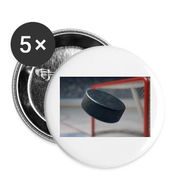 Sport - Eishockey - Buttons groß 56 mm (5er Pack) - Weiß - Vorne
