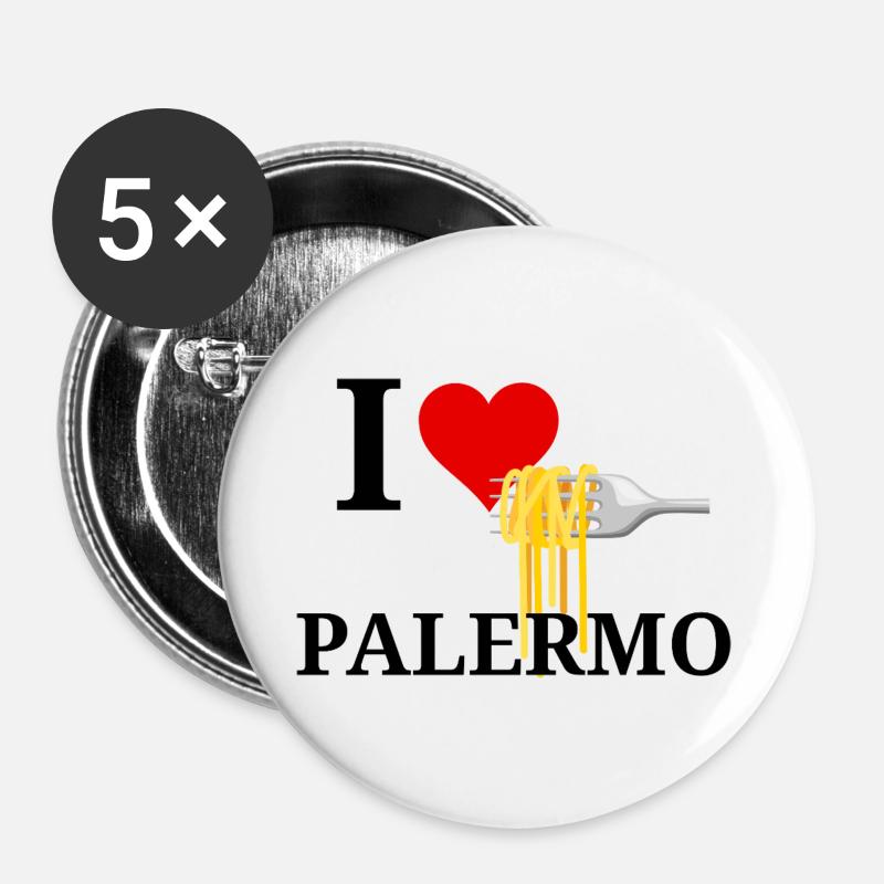 Pasta Made Me Feel in Palermo - Buttons large 2.2''/56 mm (5-pack) - white