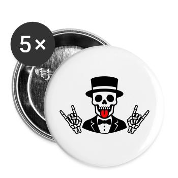 Groom Squelette - Lot de 5 grands badges (56 mm) - blanc - Devant