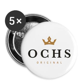 Ochs Original Familienlogo - Buttons groß 56 mm (5er Pack) - Weiß - Vorne