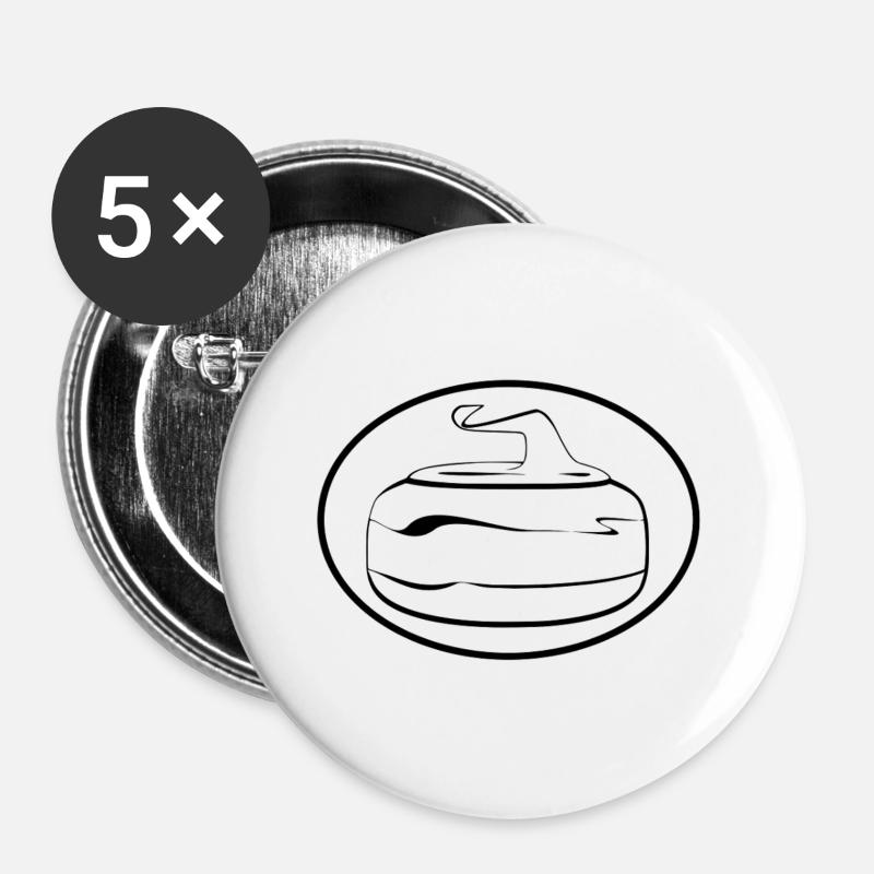 Art of Curling - Buttons large 2.2''/56 mm (5-pack) - white