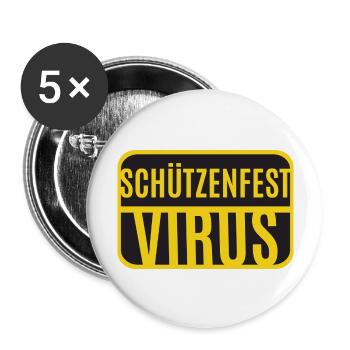 Schützenfest Virus - Buttons groß 56 mm (5er Pack) - Weiß - Vorne