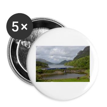 ScotRail train passing Scottish Loch - Buttons large 2.2''/56 mm (5-pack) - white - Front