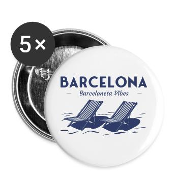 Barcelona Barceloneta Strandstühle Summer Vibes - Buttons groß 56 mm (5er Pack) - Weiß - Vorne