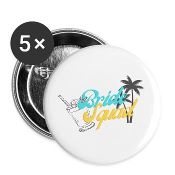Bride Squad Tropical Sunset Design - Lot de 5 grands badges (56 mm) - blanc - Devant