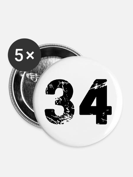 34 - Buttons groß 56 mm (5er Pack) - Weiß