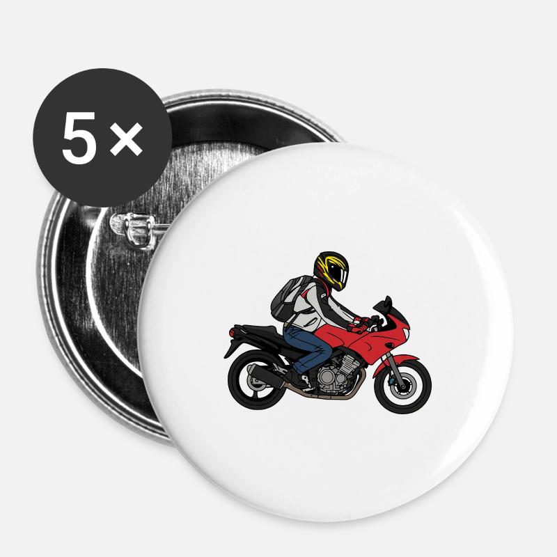 Biker - Buttons large 2.2''/56 mm (5-pack) - white