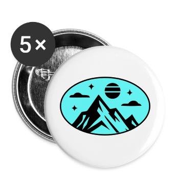 Mountains icon - Buttons large 2.2''/56 mm (5-pack) - white - Front