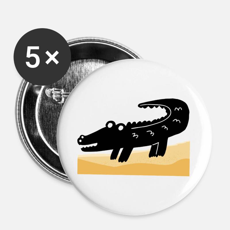 black crocodile - Buttons large 2.2''/56 mm (5-pack) - white