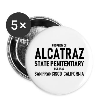 Alcatraz - State Prison - 1934 - San Francisco - Buttons large 2.2''/56 mm (5-pack) - white - Front