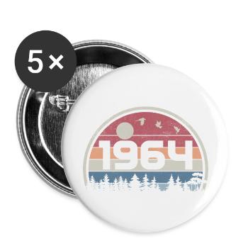 61e Anniversaire 1964 Fête Anniversaire 1964 Rétro - Lot de 5 grands badges (56 mm) - blanc - Devant