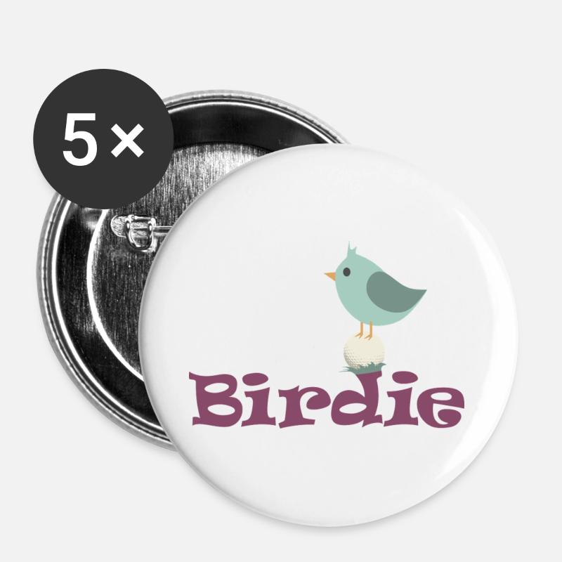 Golf Birdie - Buttons large 2.2''/56 mm (5-pack) - white