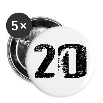 20 Number Leotard - Buttons large 2.2''/56 mm (5-pack) - white - Front