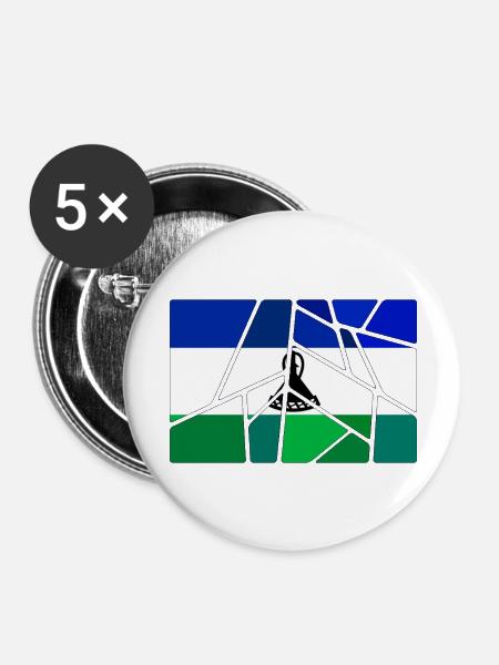 Geschenk für Lesotho - Buttons groß 56 mm (5er Pack) - Weiß