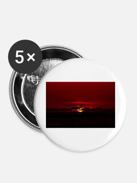 Sonnenuntergang - Buttons groß 56 mm (5er Pack) - Weiß