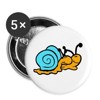 2 Schneckenhaus Schnecken Team Verliebt Freunde - Buttons groß 56 mm (5er Pack) - Weiß - Vorne