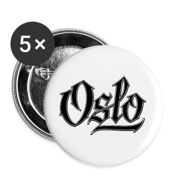 Urban graffiti style lettering Oslo - Buttons large 2.2''/56 mm (5-pack) - white - Front