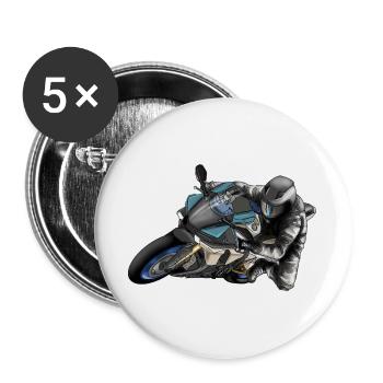 Adrenaline Motorcycle Racing Design - Buttons large 2.2''/56 mm (5-pack) - white - Front