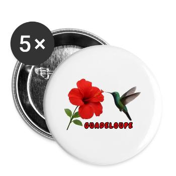 La Guadeloupe - Buttons groß 56 mm (5er Pack) - Weiß - Vorne
