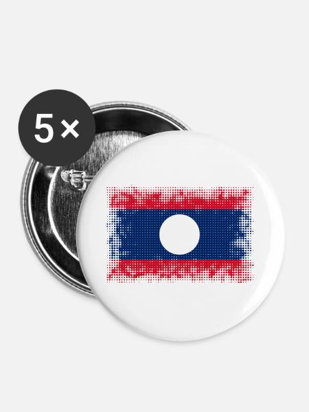 Laos - Buttons groß 56 mm (5er Pack) - Weiß