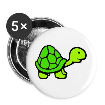 Turtle long neck smiling happy funny - Buttons large 2.2''/56 mm (5-pack) - white - Front