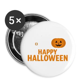 Halloween Pumpkin & Witch Hat Design - Buttons large 2.2''/56 mm (5-pack) - white - Front