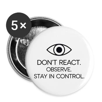 Minimalist Eye Illustration with Powerful Message  - Buttons large 2.2''/56 mm (5-pack) - white - Front