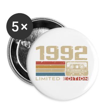 Legenden 1992 Jahrgang 1992 Jubiläum Jahrgang 1992 - Buttons groß 56 mm (5er Pack) - Weiß - Vorne