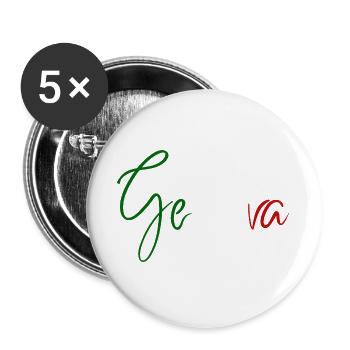 Amo Genoa, elegant minimalist design - Buttons large 2.2''/56 mm (5-pack) - white - Front