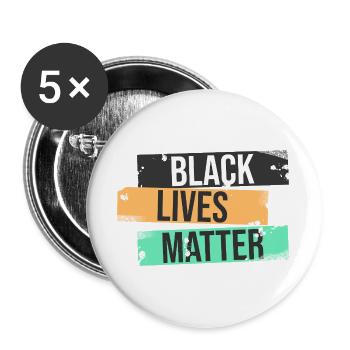 Black Lives Matter - Lot de 5 grands badges (56 mm) - blanc - Devant