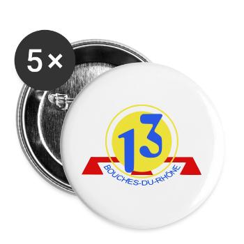 Logo 13 Bouches-du-Rhône - Buttons groß 56 mm (5er Pack) - Weiß - Vorne