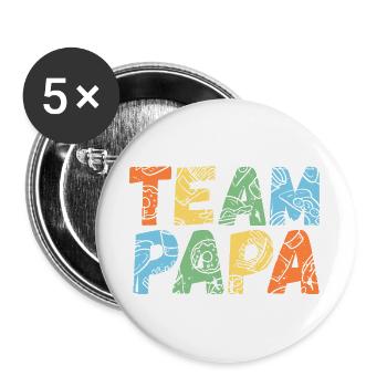 Mère Équipe Maman - Lot de 5 grands badges (56 mm) - blanc - Devant