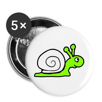 Snail Shell Cute Cute Happy Cool - Buttons large 2.2''/56 mm (5-pack) - white - Front