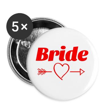 Bridal Heart Arrow Design - Buttons large 2.2''/56 mm (5-pack) - white - Front