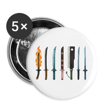 Conception de la collection d’épées d’anime - Lot de 5 grands badges (56 mm) - blanc - Devant