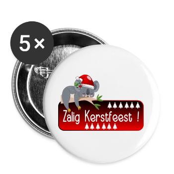 Frohe Weihnachten Koala - Buttons groß 56 mm (5er Pack) - Weiß - Vorne