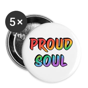 Proud Soul Rainbow Handwriting Typography - Buttons large 2.2''/56 mm (5-pack) - white - Front
