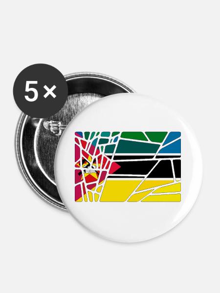 Mosambik - Buttons groß 56 mm (5er Pack) - Weiß