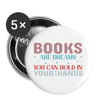 Réservez des rêves entre vos mains - Lot de 5 grands badges (56 mm) - blanc - Devant