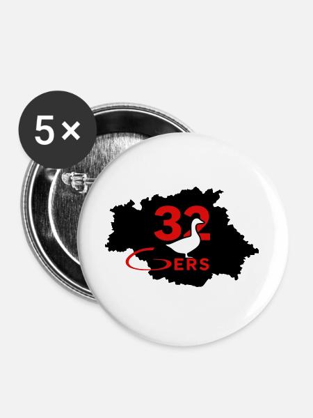 Gers 32 - Buttons groß 56 mm (5er Pack) - Weiß