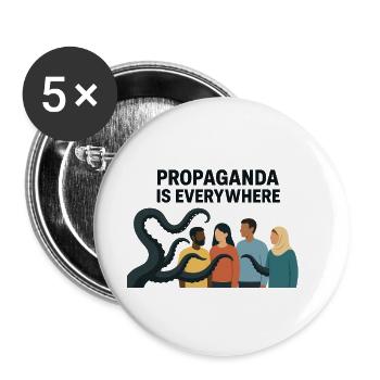 Propaganda is a picture of diversity everywhere - Buttons large 2.2''/56 mm (5-pack) - white - Front