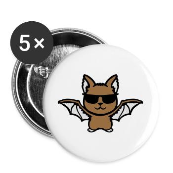 Cute Bat Sunglasses Cool Halloween Funny - Buttons large 2.2''/56 mm (5-pack) - white - Front