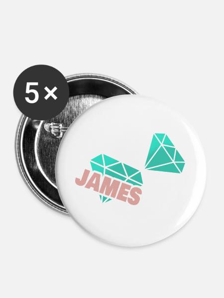James - Buttons groß 56 mm (5er Pack) - Weiß
