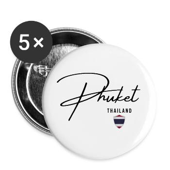 Elegant design Phuket, Thai pride - Buttons large 2.2''/56 mm (5-pack) - white - Front