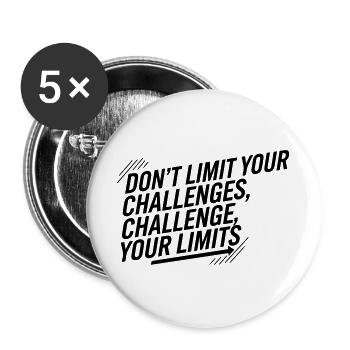 Challenge Your Limits - Motivation Mental Toughnes - Buttons large 2.2''/56 mm (5-pack) - white - Front