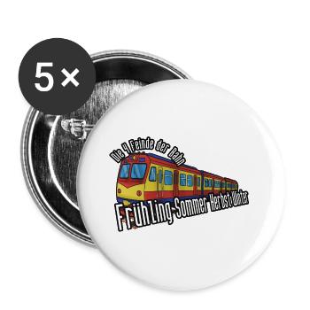 Railway colours seasons, year-round delay - Buttons large 2.2''/56 mm (5-pack) - white - Front
