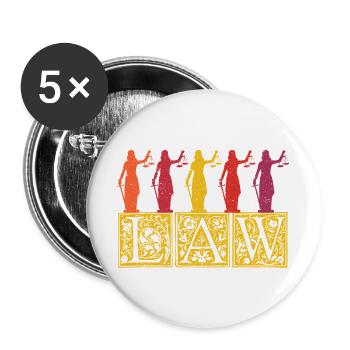 Justitia Anwalt Anwältin Gesetz Vintage Retro - Buttons groß 56 mm (5er Pack) - Weiß - Vorne