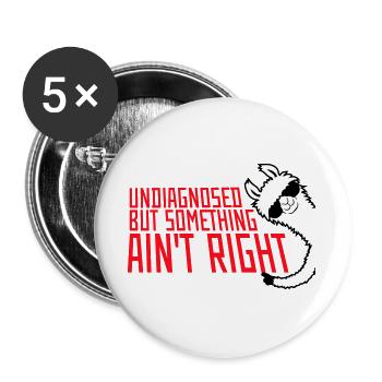 Undiagnosed But Something Ain't Right Lama Brille - Buttons groß 56 mm (5er Pack) - Weiß - Vorne