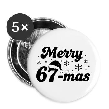 Merry 67-mas - Lot de 5 grands badges (56 mm) - blanc - Devant